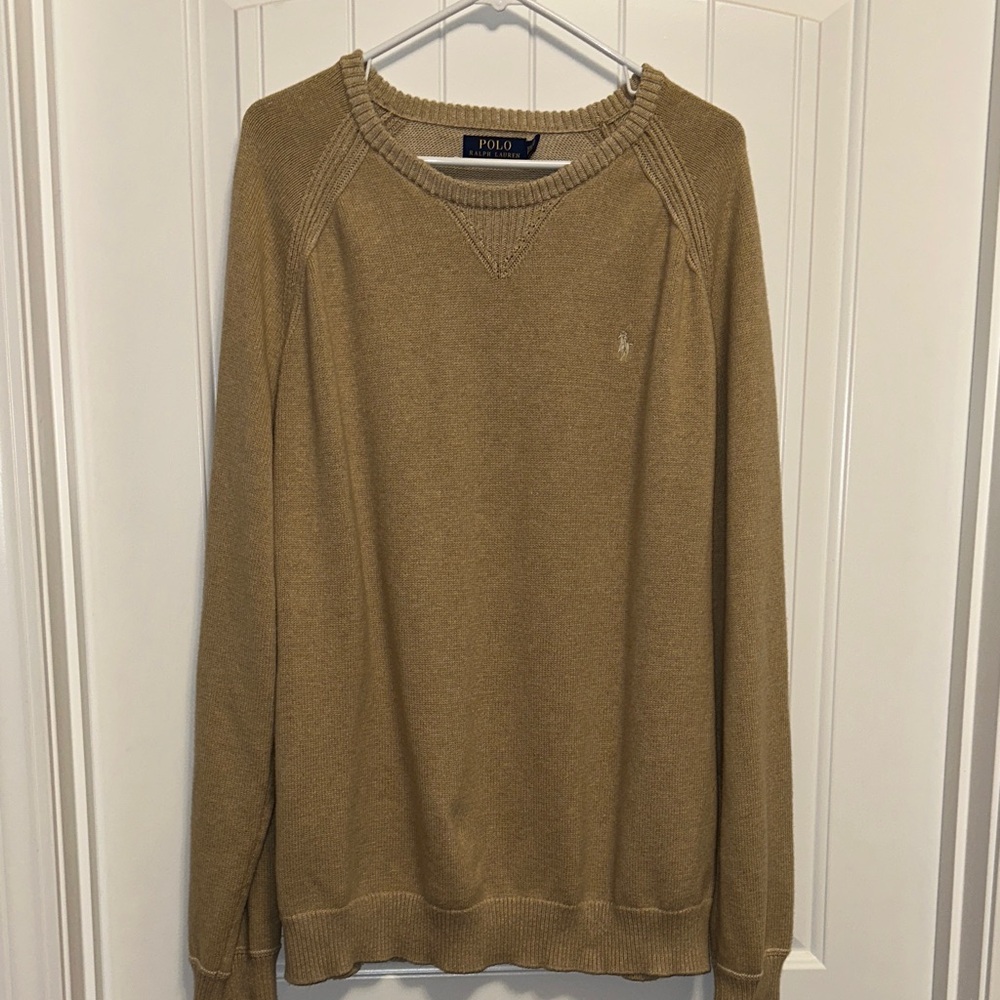Polo by Ralph Lauren Men's Camel Crewneck Sweater